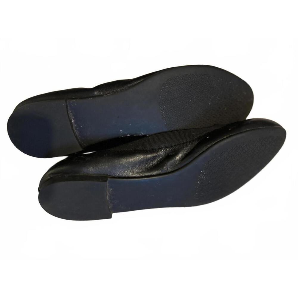 Tory Burch Black Leather Ballet Flats with Logo Accent sz 7 - Picture 6 of 8